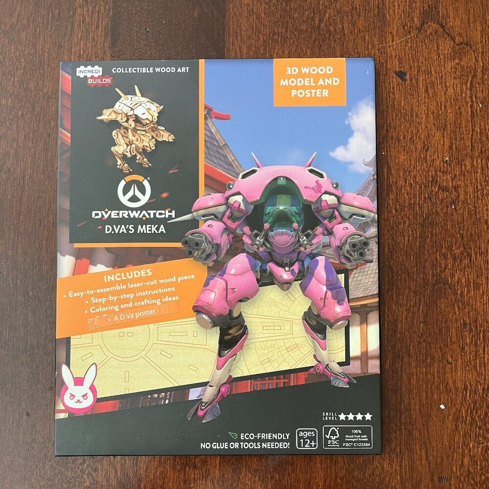 Incredibuilds Overwatch D.Va's Meka 3D Wood Model NWOT